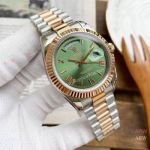 Copy Rolex Day-Date President Watches 2-Tone Rose Gold Green Dial 40mm